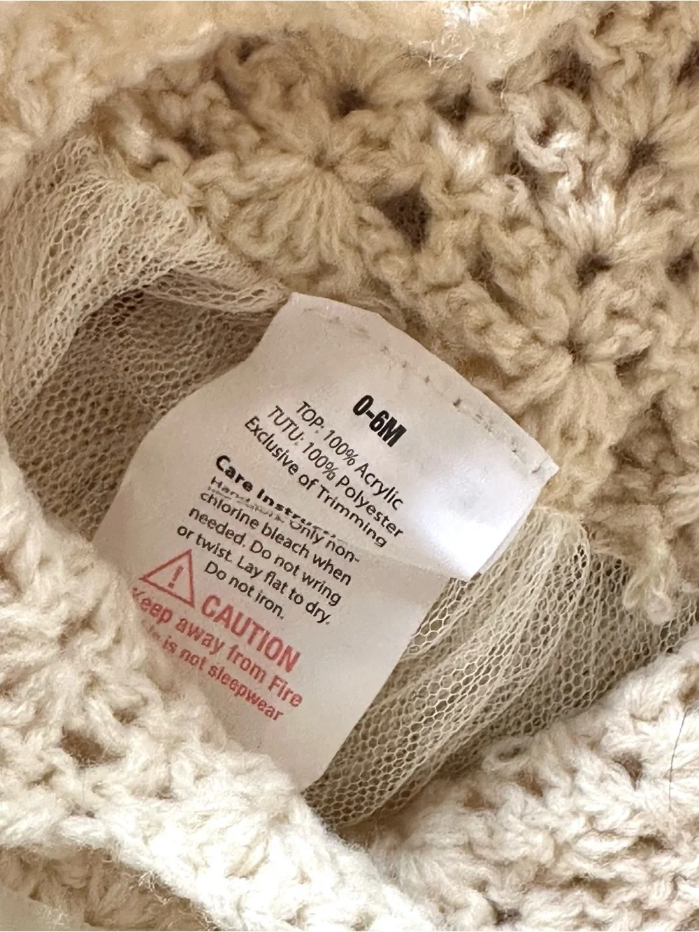 Handmade knit tulle